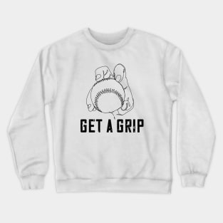 Baseball Pitcher Knuckleball Grip Pun Crewneck Sweatshirt